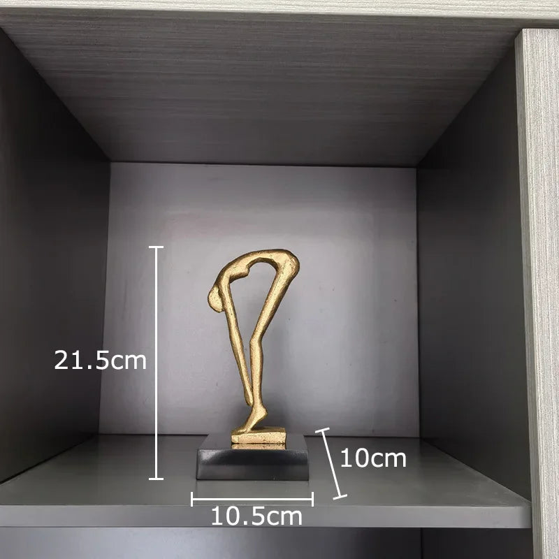 DecorBites™ Gymnast Statue Desk Ornament Metal Sculpture Room Decor