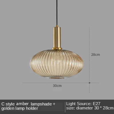 DecorBites™ Gray Glass LED Pendant Lights for Modern Nordic Home Decor