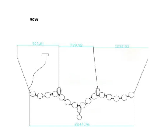 DecorBites™ Brass Artistic Necklace Chandelier Lighting for Living Room