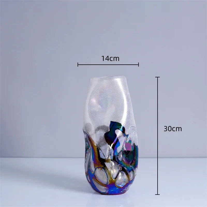 DecorBites™ Gradient Glass Vase for Home Decor and Floral Arrangements