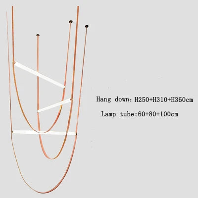 DecorBites™ Leather Belt Chandelier: Modern Glass Tube Designer Lighting for Home, Restaurant & Villa