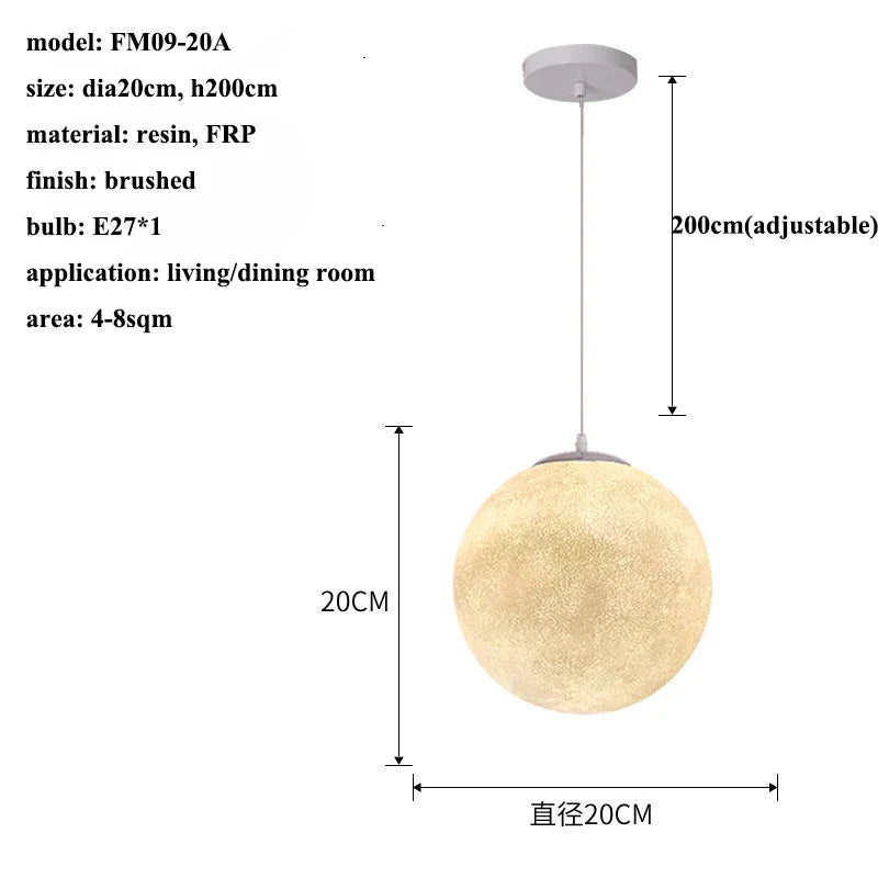 Lámpara colgante LED DecorBites™ Cream Moon: Iluminación moderna para sala de estar, cocina y dormitorio