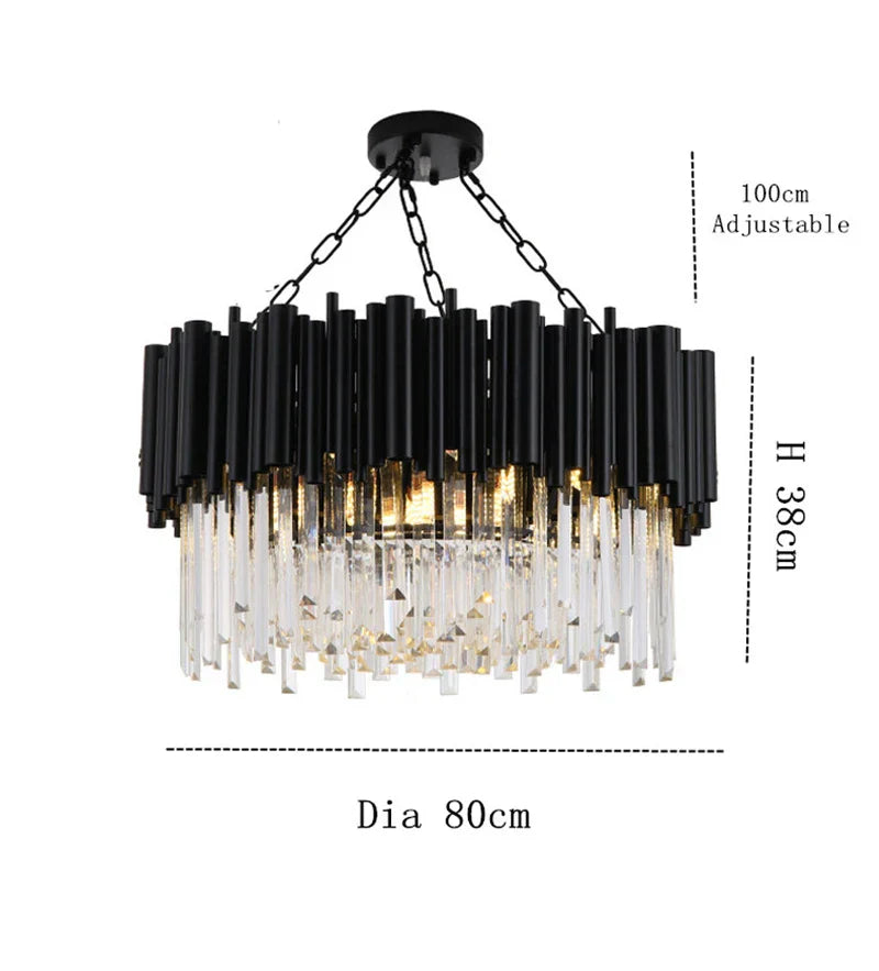 DecorBites™ Crystal Chandelier: Modern Luxury Lighting for Elegant Living and Dining Rooms