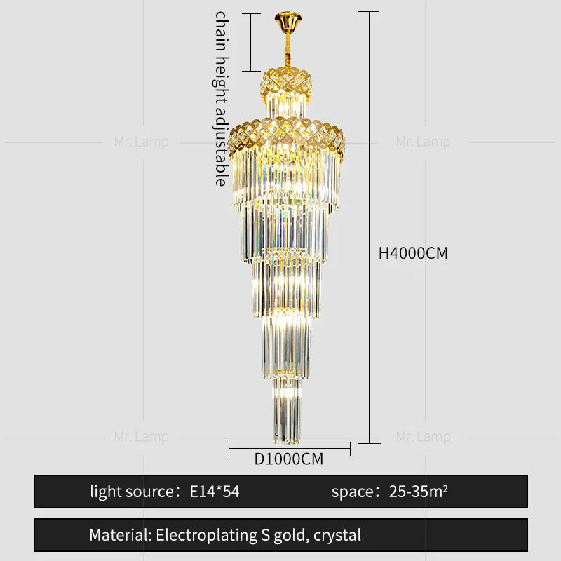DecorBites™ Light Luxury Crystal Chandelier for Elegant Living Spaces