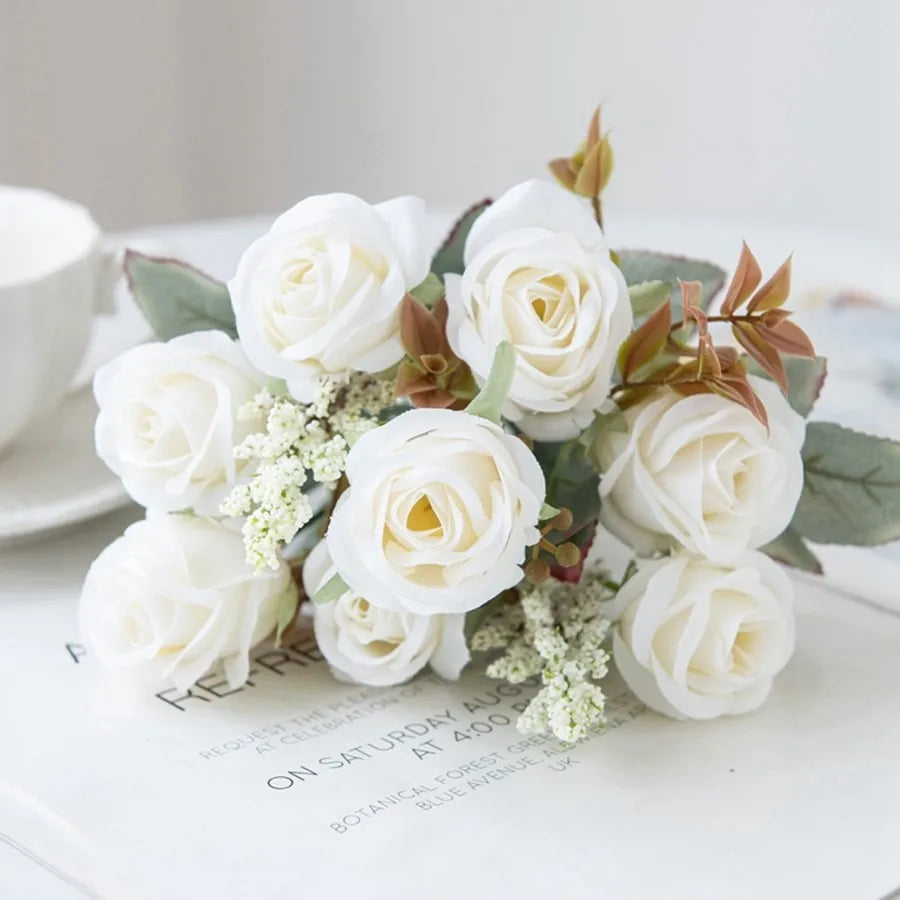 باقة زهور الفاوانيا الوردية الحريرية من DecorBites™، 8 رؤوس، بطول 30 سم، لتزيين جدار الزهور في حفل الزفاف