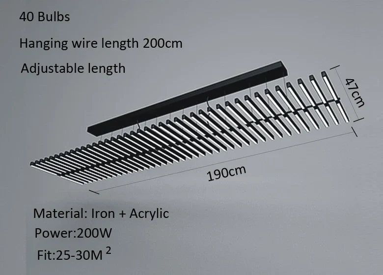 DecorBites™ LED Chandelier: Modern Art Pendant Light for Living/Dining Room, Office, Bar