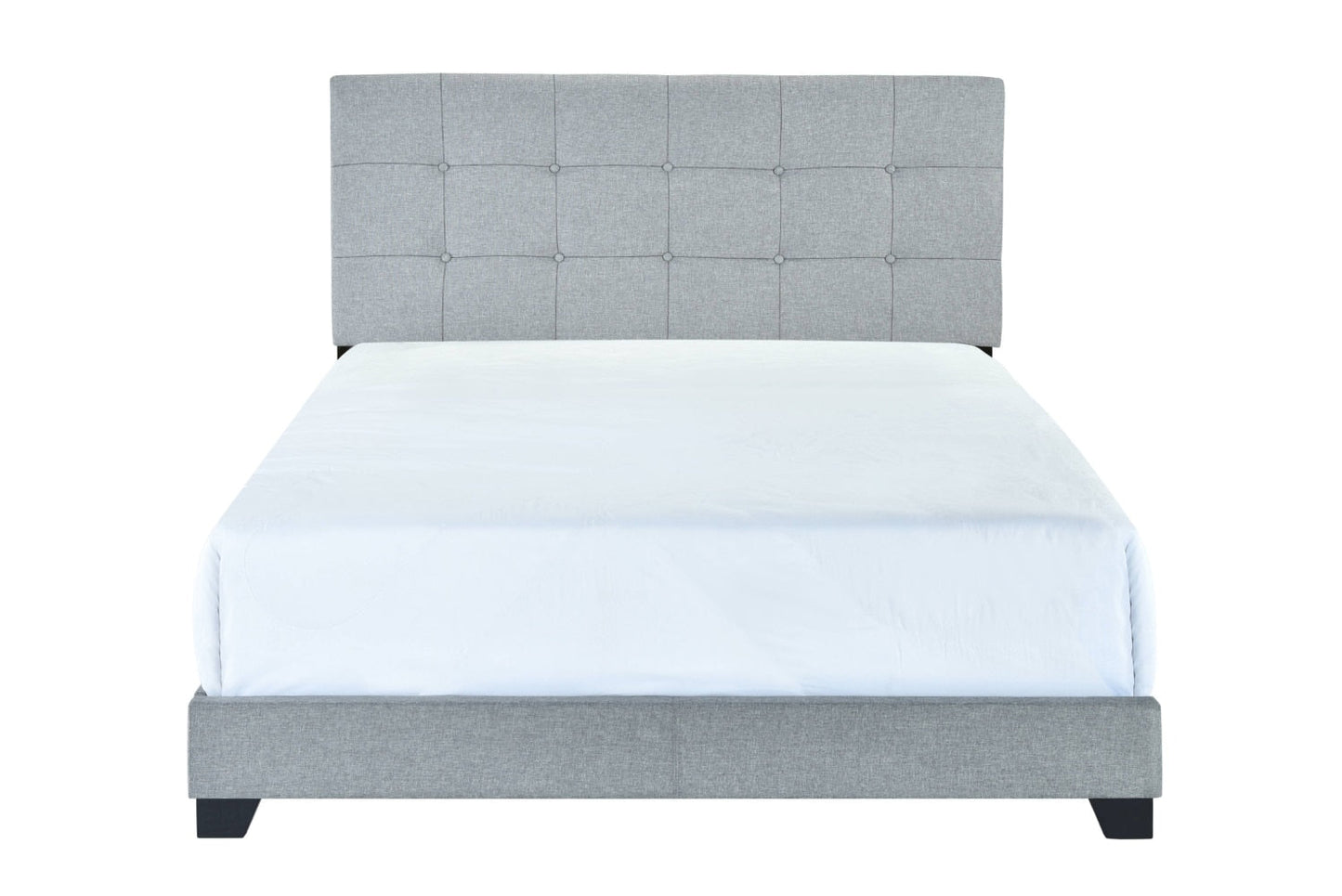 Ragnhild - Gray Upholstered Panel Bed Queen Size Bed Frame