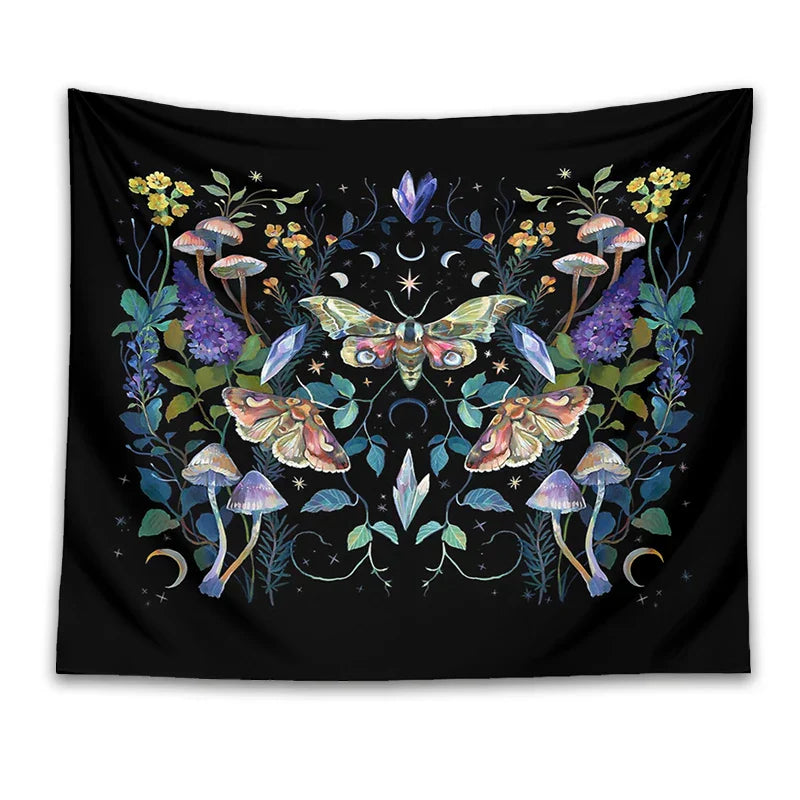 DecorBites™ Celestial Botanical Tapestry Wall Hanging - Starry Sky Dorm Decor