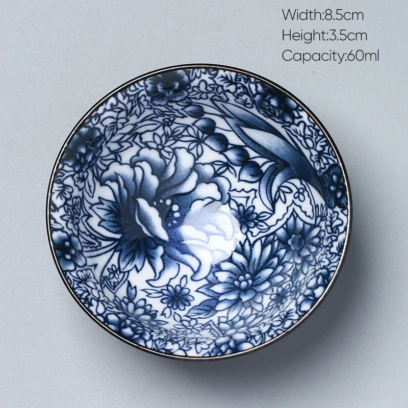 DecorBites™ Ceramic Kung Fu Tea Cup, Japanese Style Porcelain Espresso Coffee Cup