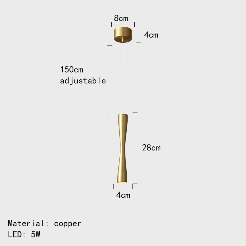 DecorBites™ Copper Black Gold LED Pendant Light with Adjustable Cord - 3 Changeable Options