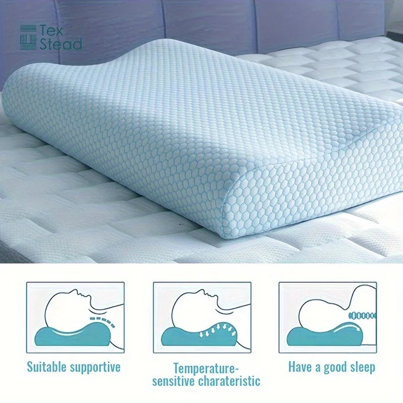 DecorBites™ Cooling Memory Foam Contour Pillow for Cervical Support