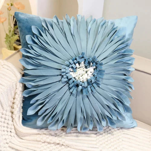 DecorBites™ Blue Hyacinth Square Pillowcase, Non-Scripta Design, Modern Home Decoration