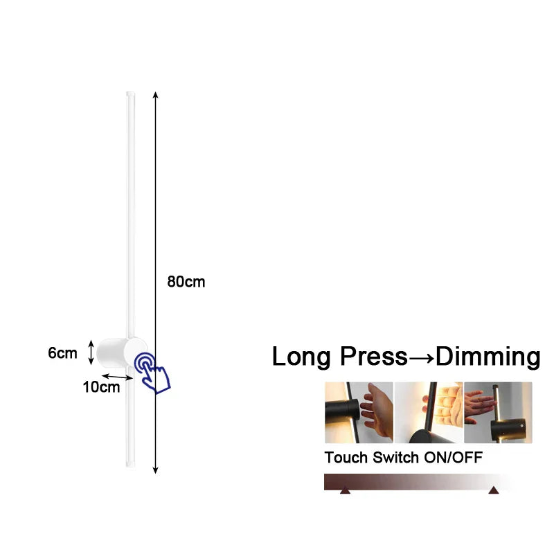 DecorBites™ Dimmable LED Wall Lights 360° Rotatable Indoor Wall Sconce