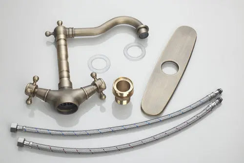 صنبور خلاط مطبخ من النحاس العتيق™ DecorBites™، مزود بمقابض مزدوجة، Torneiras Cozinha