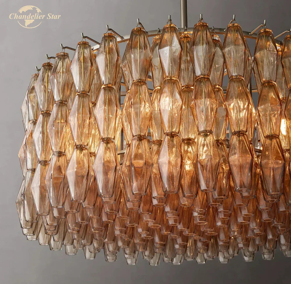 DecorBites™ LED Smoke Glass Chandelier Pendant Light for Living Room Decor