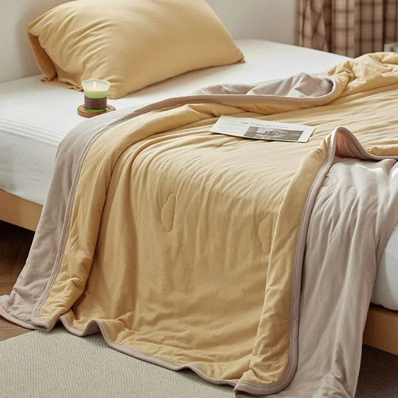 DecorBites™ Cotton Summer Comforter: Cooling, Breathable Thin Blanket for Hot Sleepers