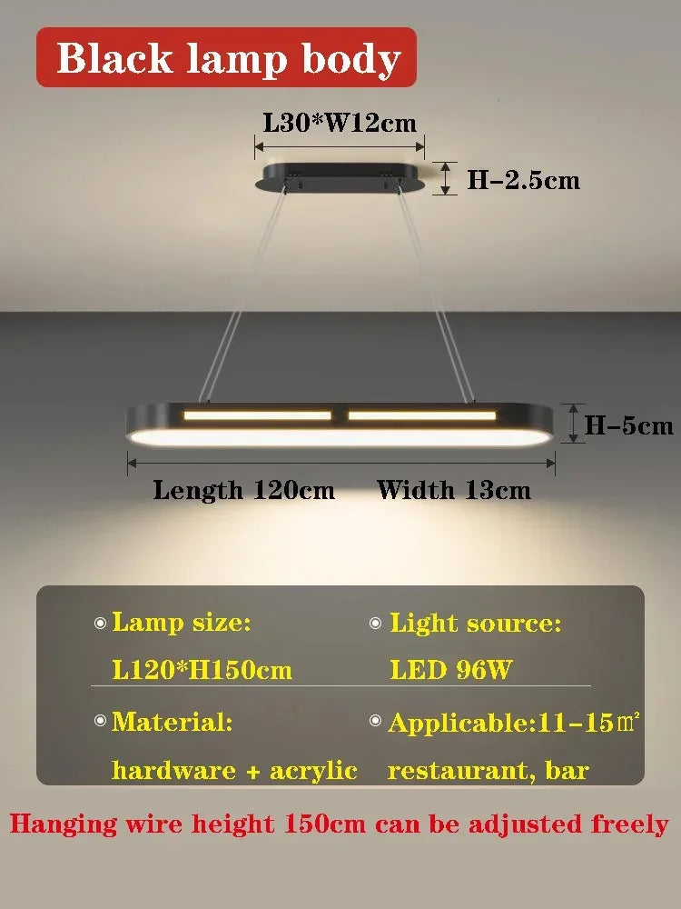 DecorBites™ LED Office Chandelier: Modern Minimalist, Creative & Luxe Dining Room Lighting
