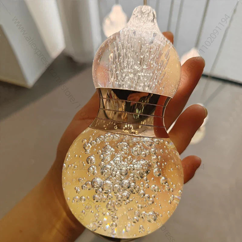 DecorBites™ Gourd Shaped LED Pendant Lamp for Modern Minimalist Living Room