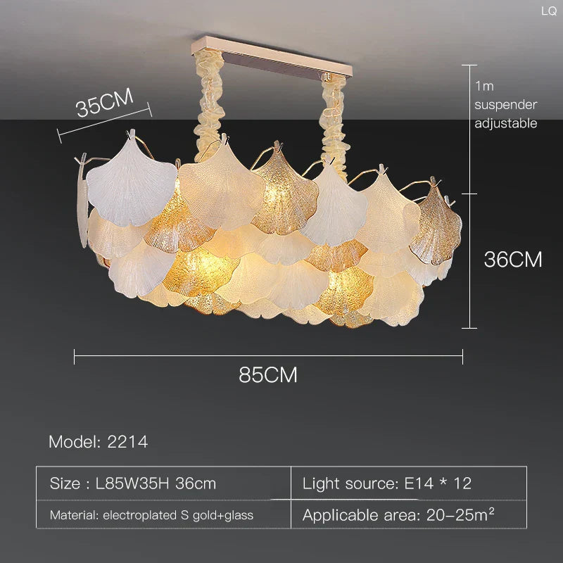 DecorBites™ Crystal Chandelier Shell Lamp: Luxury Nordic Design for Living Room, Bedroom, Hall