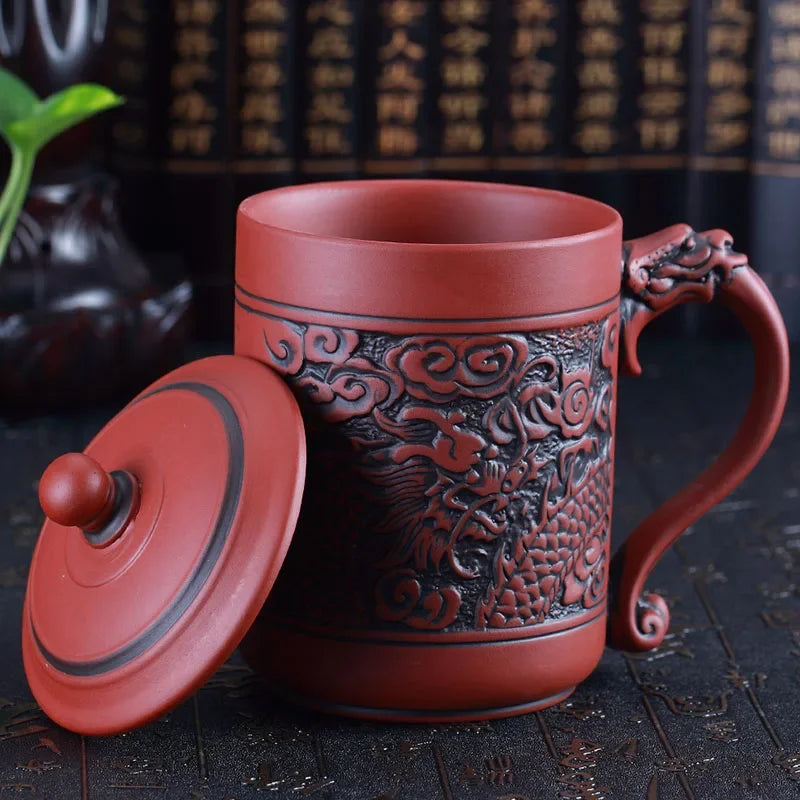 Taza de viaje térmica para café DecorBites™ Dragón Fénix