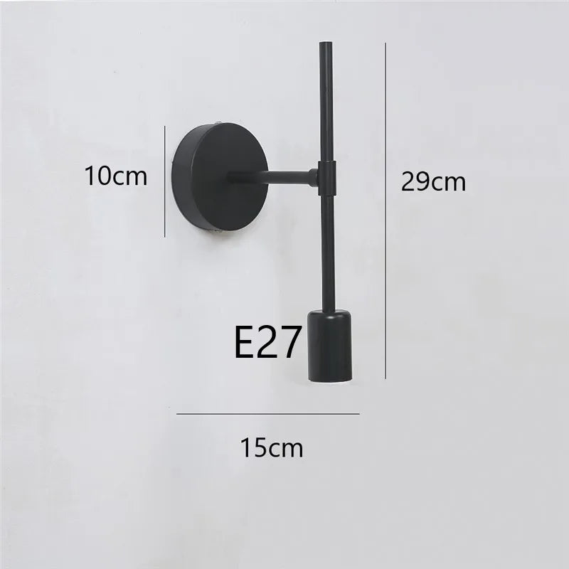 DecorBites™ Iron Glass LED Wall Light: Customizable Decorative Black Lamp for Home Indoor
