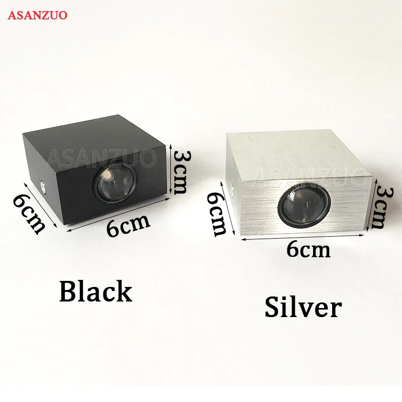 ديكوربايتس™ مصباح حائط مربع LED بقوة 3 وات، إضاءة سبوت، ديكور منزلي عصري