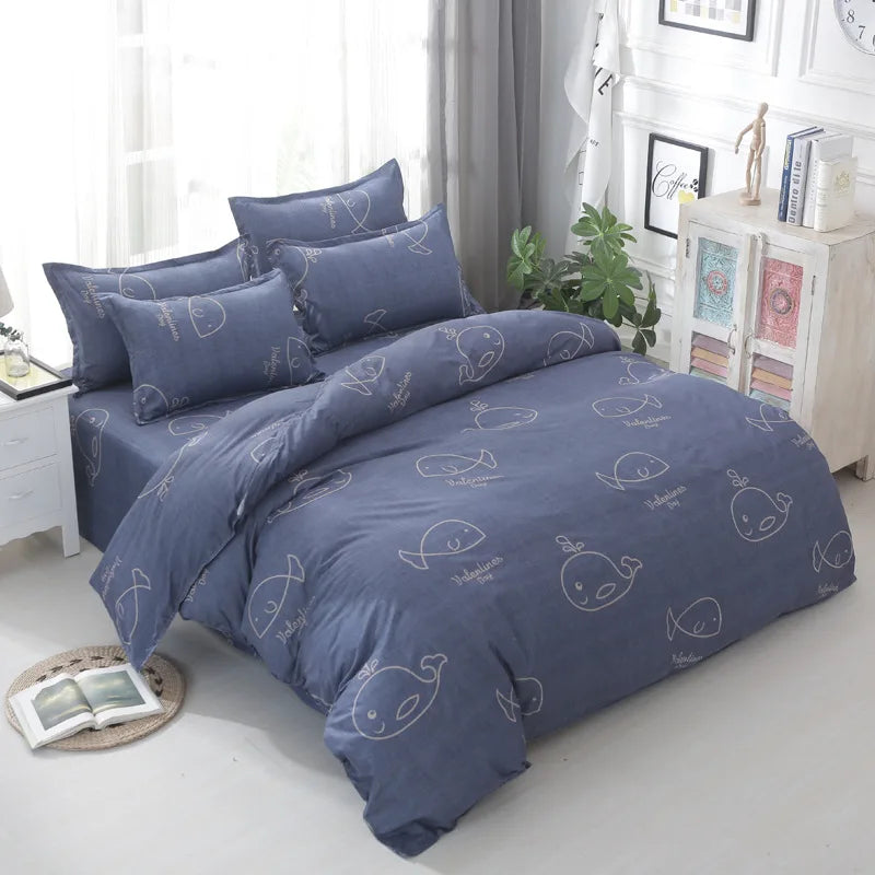 طقم مفروشات DecorBites™ بنقشة زهور هندسية مع غطاء لحاف، وغطاء لحاف، وملاءة، ووسائد