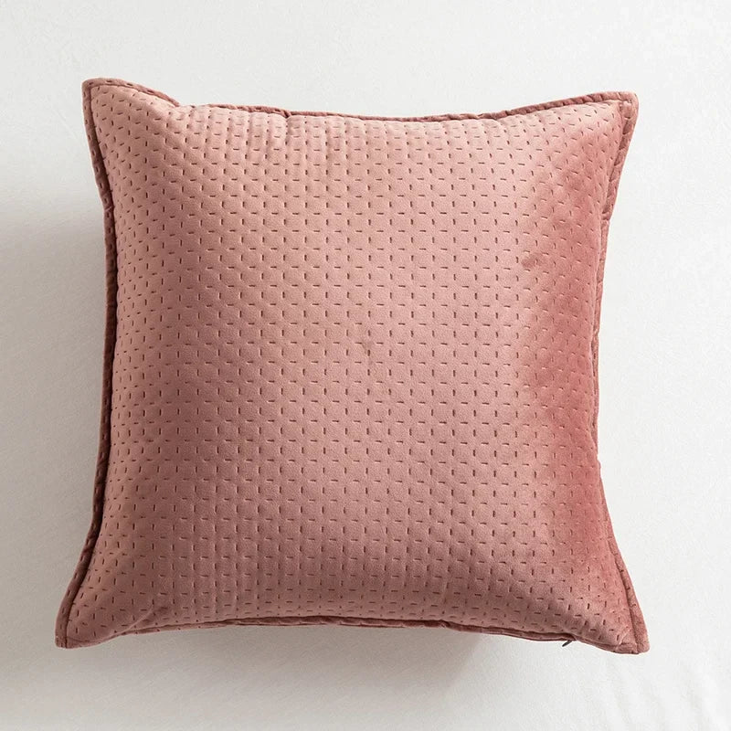DecorBites™ Fringed Velvet Cushion Cover Solid Pillow for Home Decor Sofa Bed