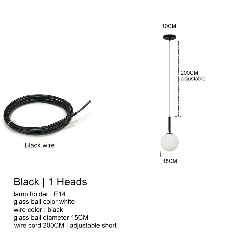 DecorBites™ LED Glass Ball Chandelier for Home Dining Hotel Decor