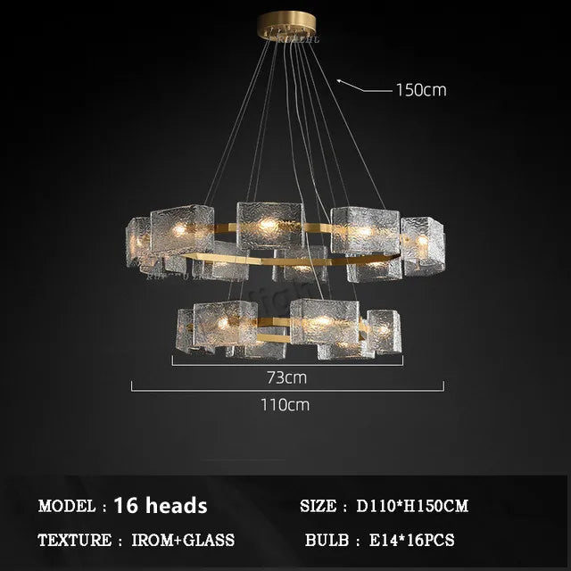 DecorBites™ Crystal Chandelier: Modern Luxury Pendant Light for Living Room, Restaurant, and Bar