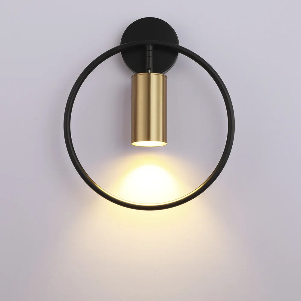 DecorBites™ Brass Gold Ring Adjustable LED Wall Sconce Light for Home Hotel Corridor