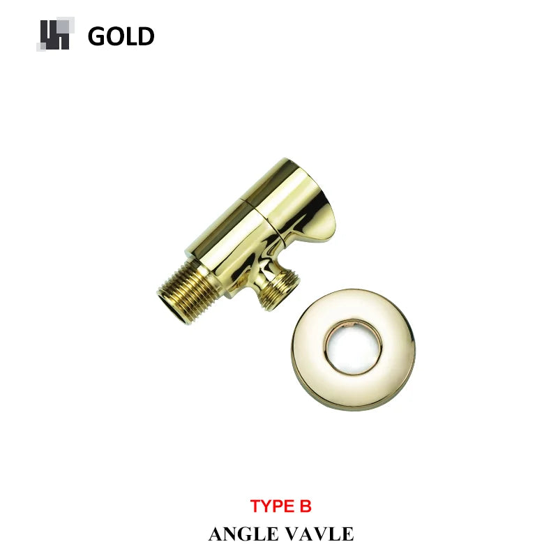 DecorBites™ Brass Triangle Valve Black Hot Cold Water Angle Faucet