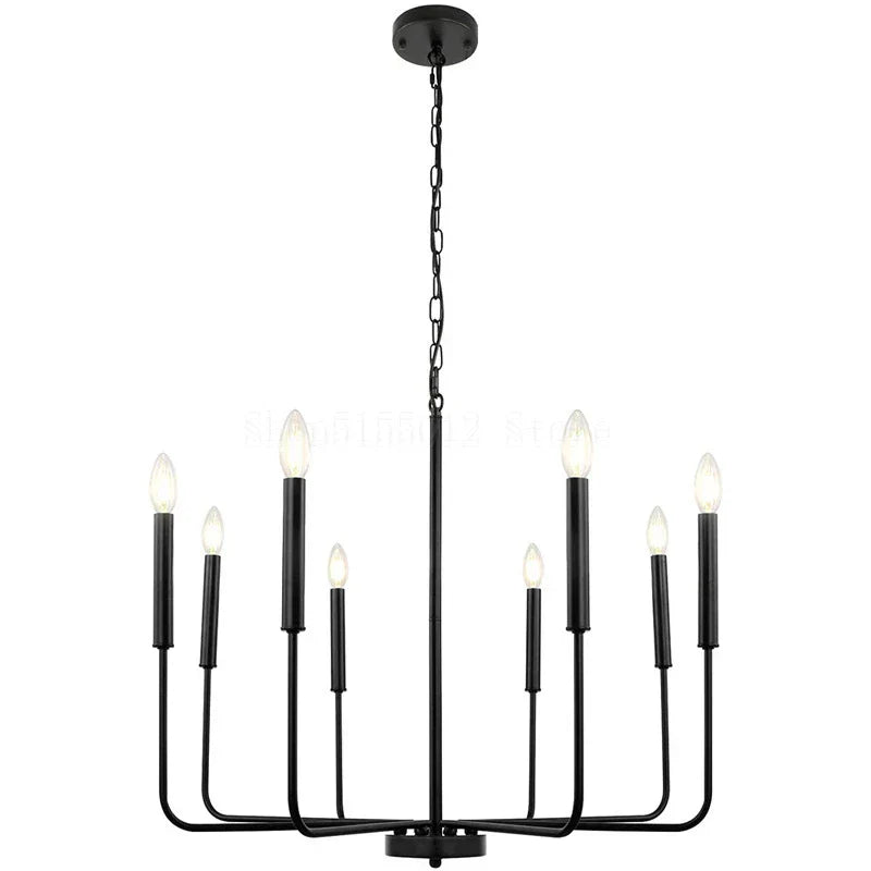 DecorBites™ Gold Black Retro Chandelier Candle Ceiling Lighting for Living Room & Restaurant