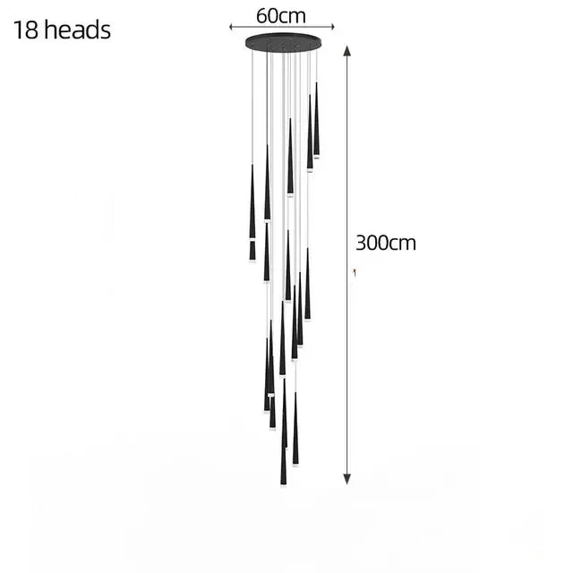 DecorBites™ LED Chandelier: Modern, Dimmable Ceiling Light for Living Room, Kitchen, Staircase