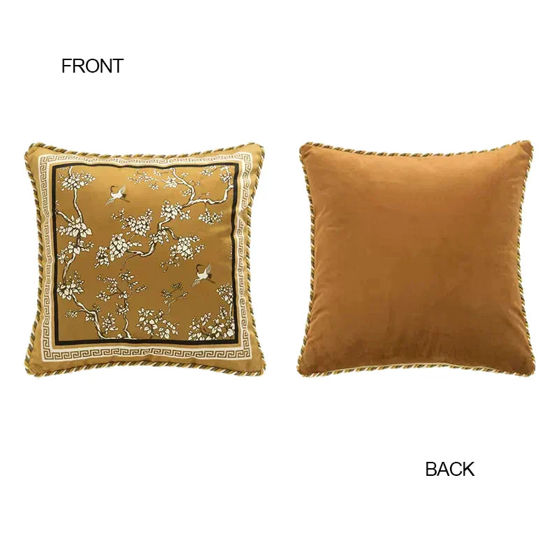 Funda de almohada lumbar DecorBites™ con diseño de grullas, pájaros y ramas, 30 x 50 cm