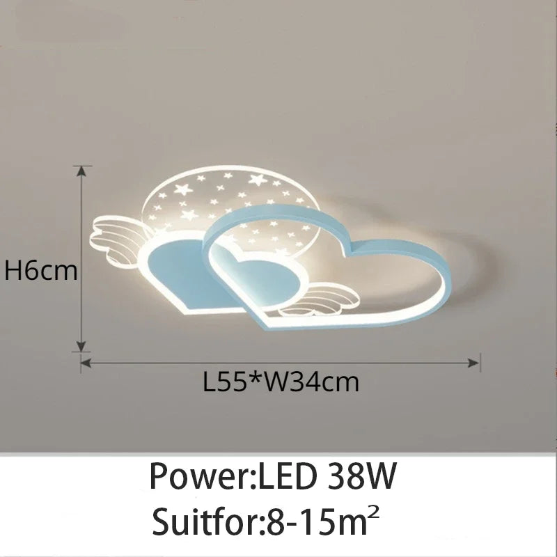 DecorBites™ Children's Love LED Chandelier: Kids Room Bedroom Lighting Fixture