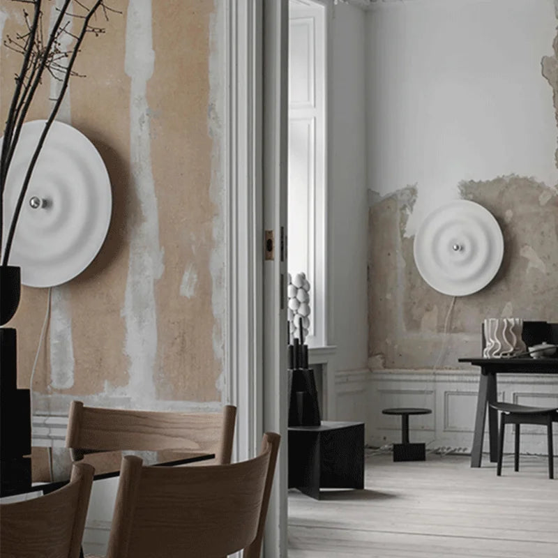 Thea - White Nordic Bauhaus Round Lamp