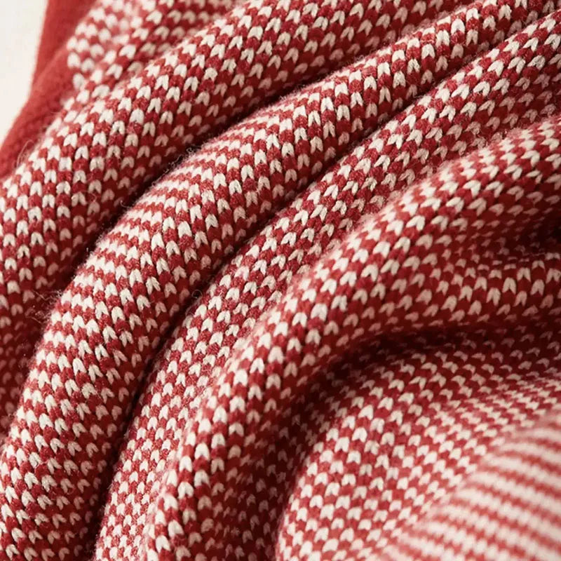 Manta de punto a rayas acogedora DecorBites™ para todas las estaciones