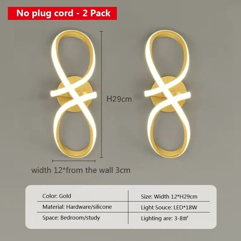 Aplique de pared LED Nordic Gold Decorbites™ para dormitorio, entrada minimalista y pasillo