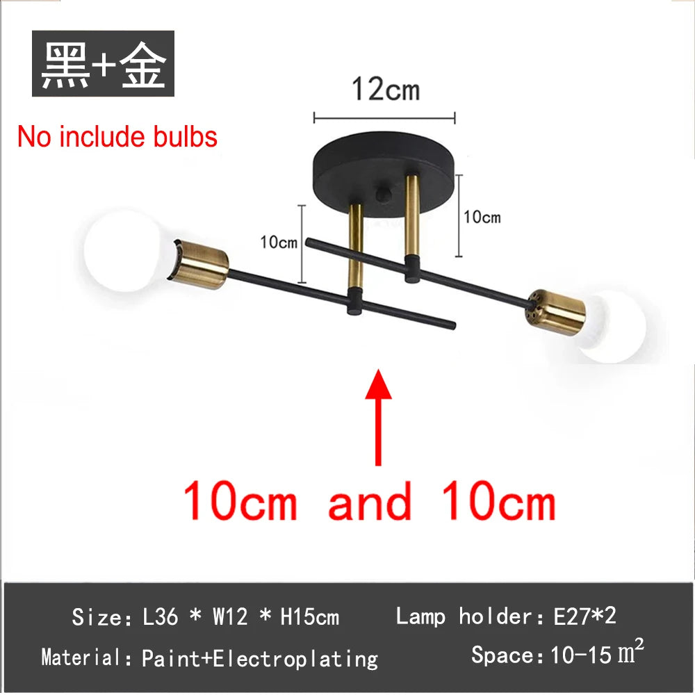 Moderne Industrielle Kronleuchter Deckenleuchte Anhängerlampe 2 Köpfe Schwarz für Wohnzimmer Esszimmer Schlafzimmer Café und Küche