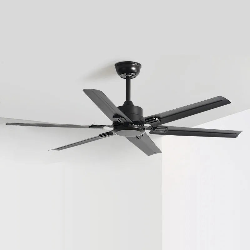 DecorBites™ Large 6-Blade Stainless Steel Ceiling Fan for Living Room, Bedroom, Office