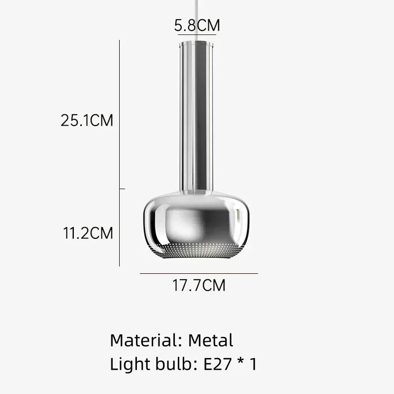 DecorBites™ Gold Chrome Pendant Light Adjustable Wire E27 Bulb Dining Room Sofa Lamp