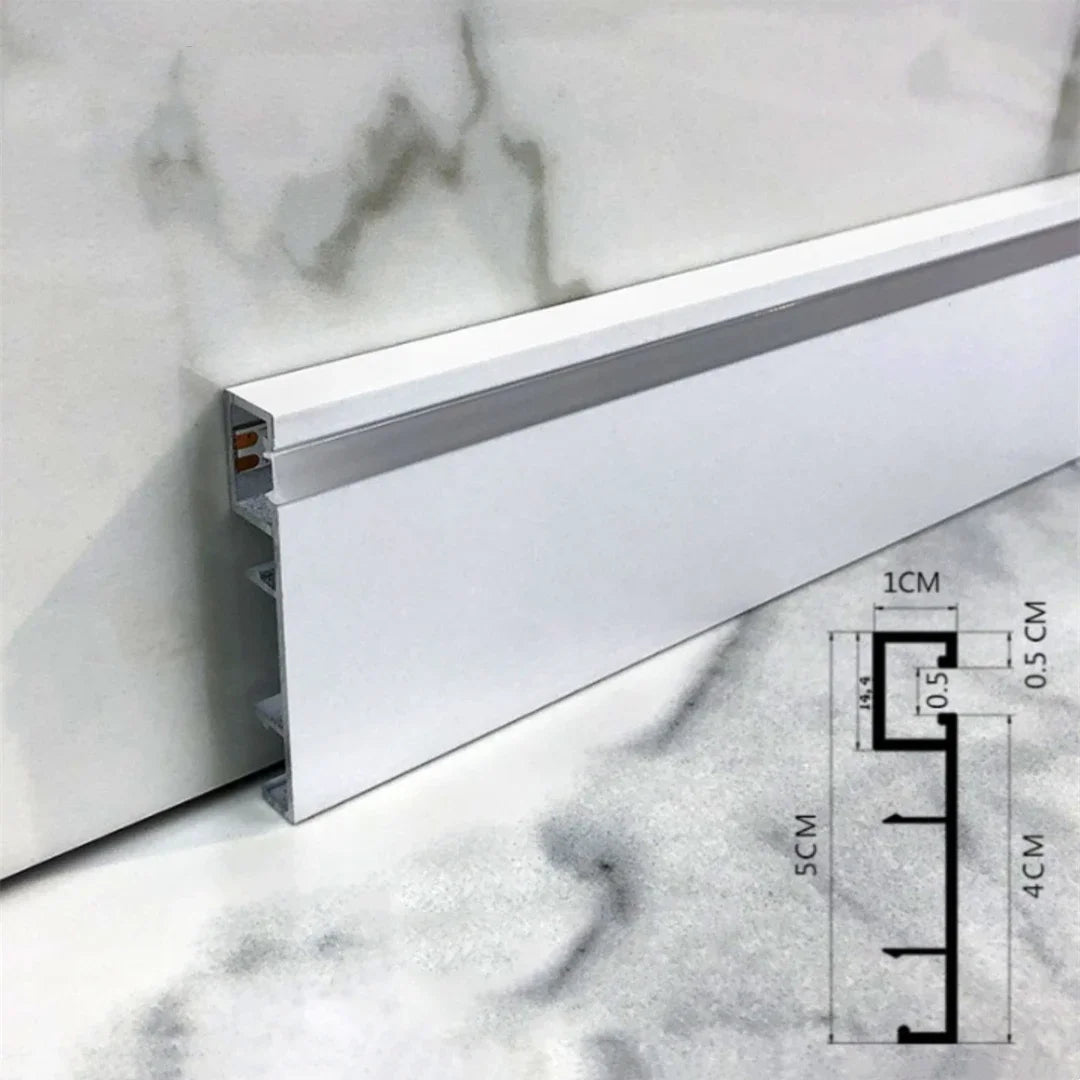 DecorBites™ LED Aluminium Profile Baseboard 1M/2M Linear Light Bar for Surface Mounted Skirting