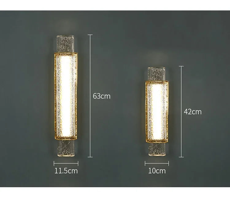 DecorBites™ Elegant Bubble LED Crystal Glass Wall Lamp Luxe Gold Bedroom Light