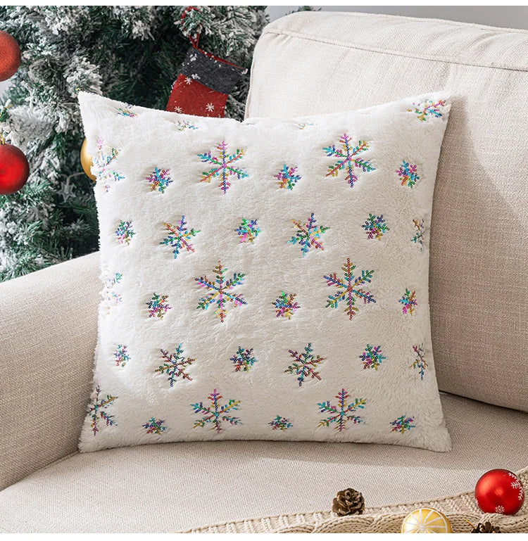 DecorBites™ Bronzed Feather Style Plush Pillowcase - Festive Home Decor