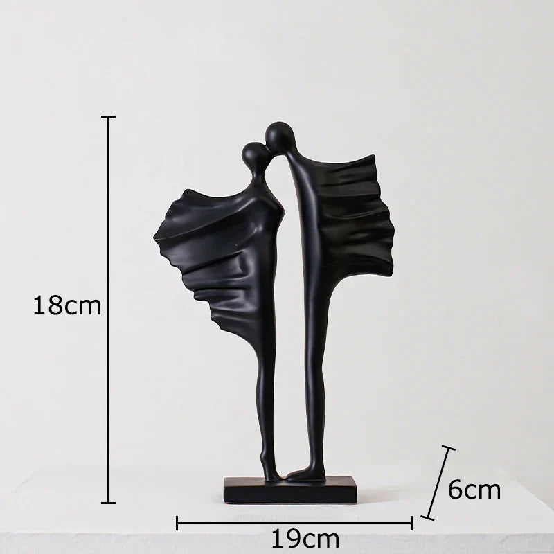 ديكور بايتس™ - تمثال زوجين من الراتنج - ديكور عصري - زينة جدارية تجريدية للعشاق