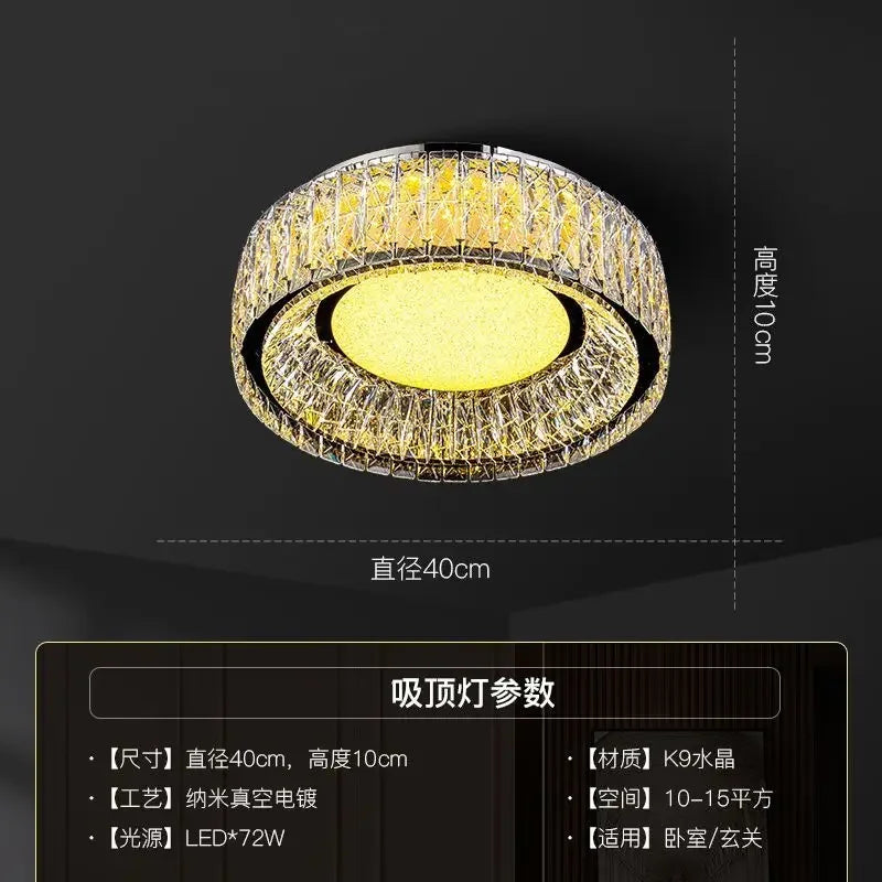 DecorBites™ Crystal Ceiling Light: Modern Luxury for Living Room, Bedroom, Kitchen & Dining Room