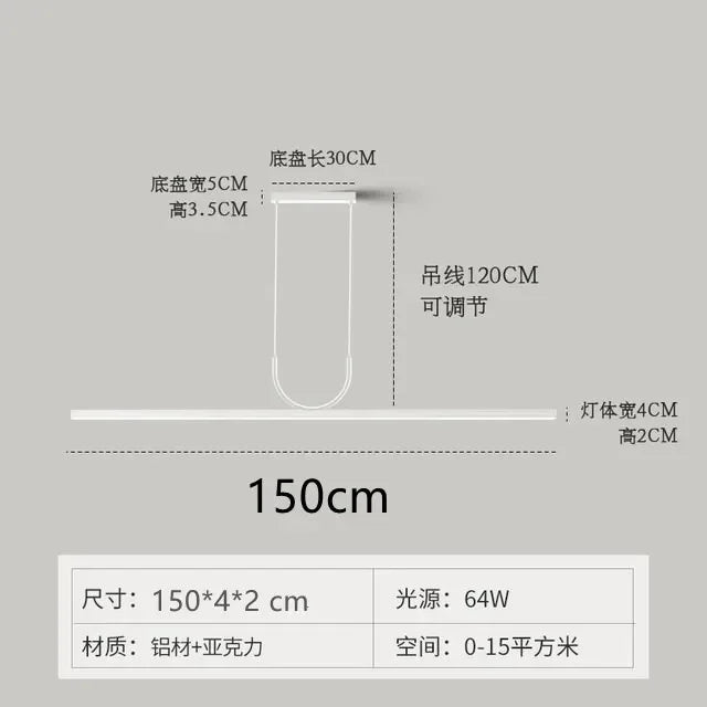 DecorBites™ Black LED Ceiling Chandelier: Modern Simple Kitchen Island Pendant Lamp for Home Decor