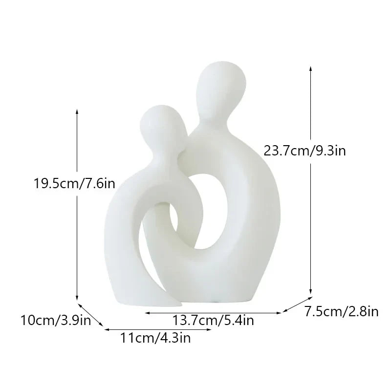 DecorBites™ Couple Love Sculpture Modern Nordic Abstract Ceramic Figurine Home Decor