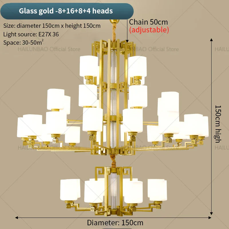 DecorBites™ Chinese Style Chandelier: Modern, Simple & Elegant Lighting for Living Room, Dining Room & Bedroom